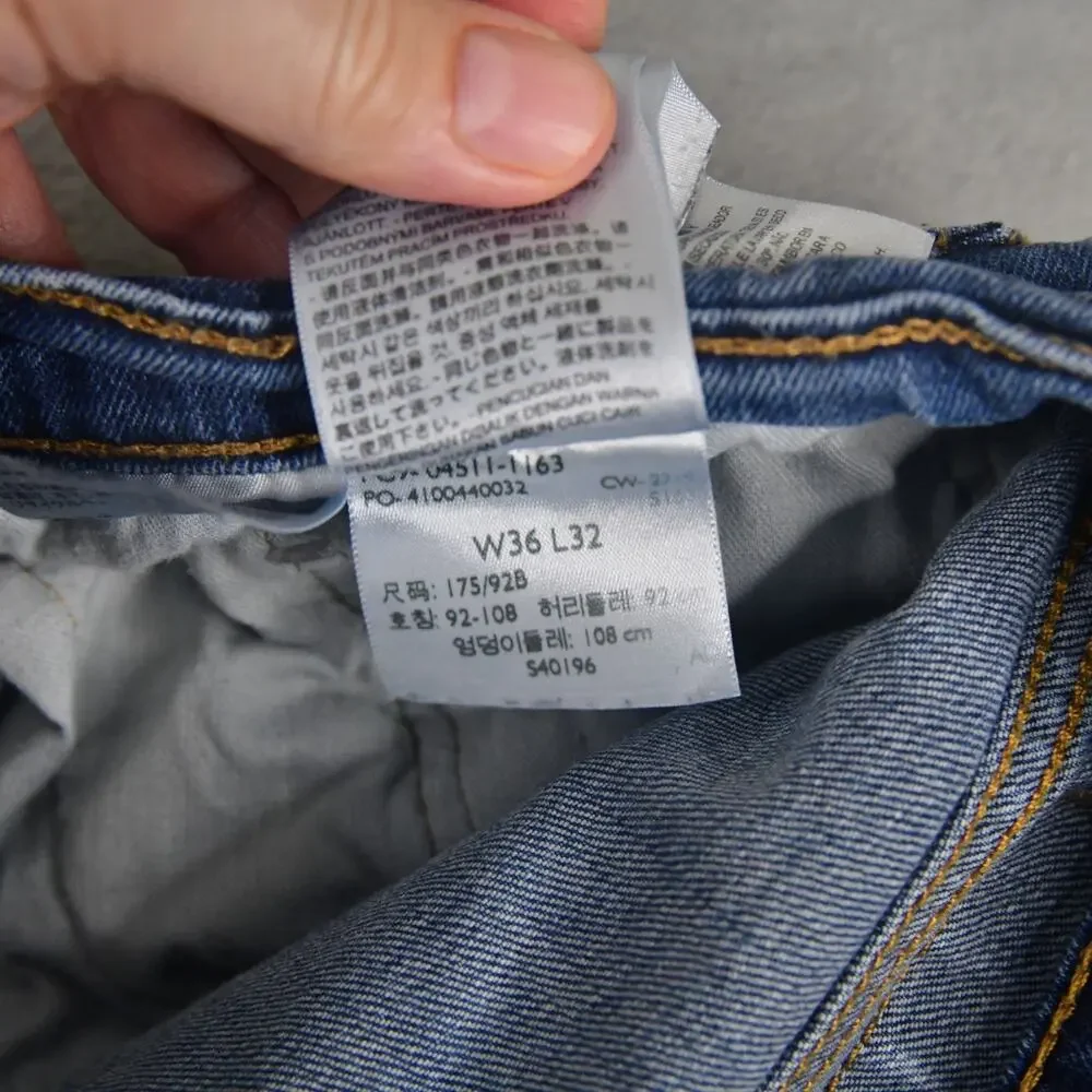 Levis Jeans 511 Mens 36x32 (34x30) Slim Fit Blue Denim Outdoor Hiking Work